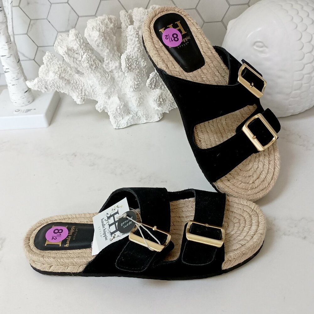 NEW! HAUTE HIPPIE BUCKLE BOHO NIKKI SUEDE SANDAL - Picture 4 of 4